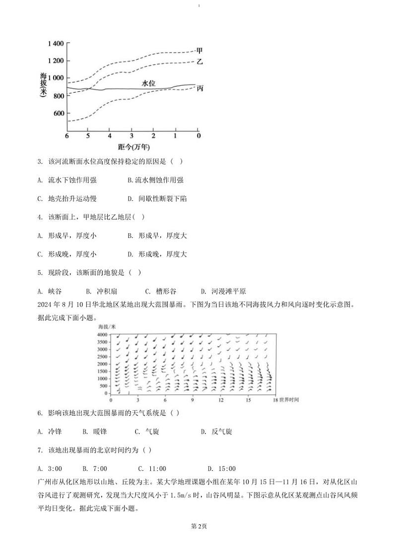2024~2025学年湖南省长沙市浏阳市联盟校高三(上)12月联考(月考)地理试卷(含答案)第2页