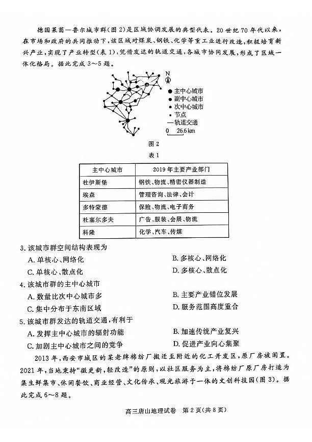 河北省唐山市2024-2025学年高三上学期1月期末地理试题第2页