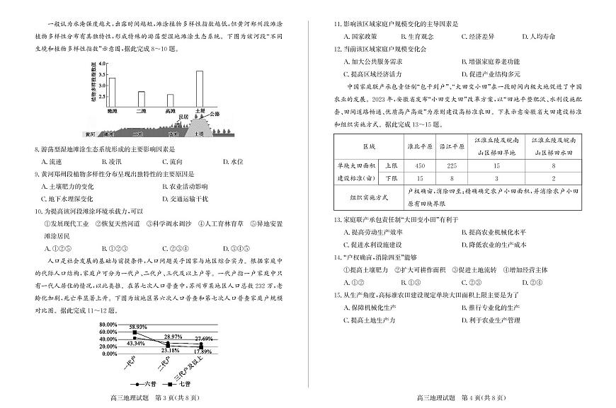 山東省濱州市2025屆高三上學期1月期末考-地理試卷+答案第2頁
