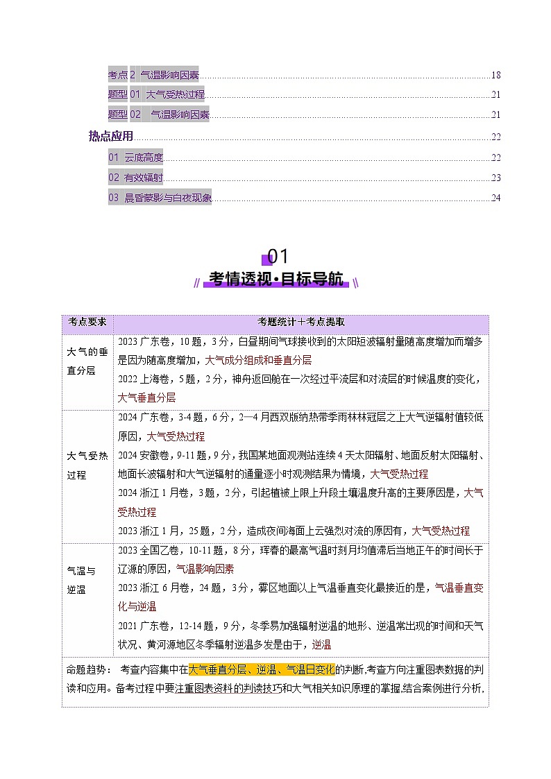 第06讲 大气的组成、垂直结构及受热过程(讲义)(原卷版)第2页