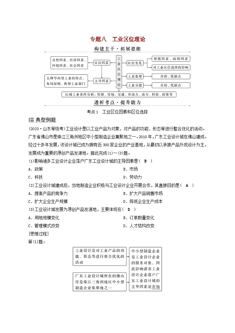 2025届高考地理二轮专题复习与测试第一部分专题篇专题八工业区位理论第1页