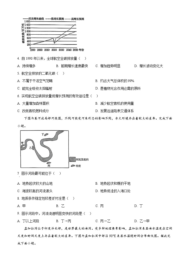 河南省部分学校2024-2025学年高一上学期12月月考地理试题无答案第2页