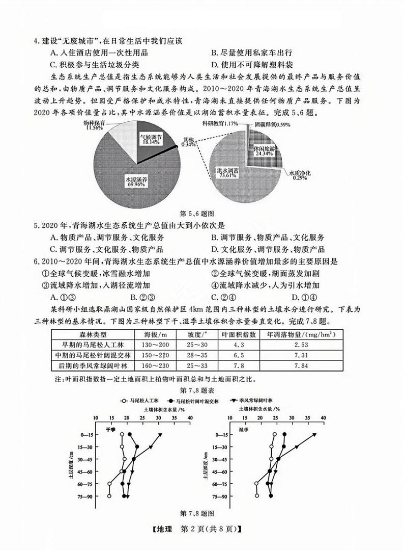 浙江省2025年1月浙江强基联盟高三上学期1月联考-地理试卷+答案第2页