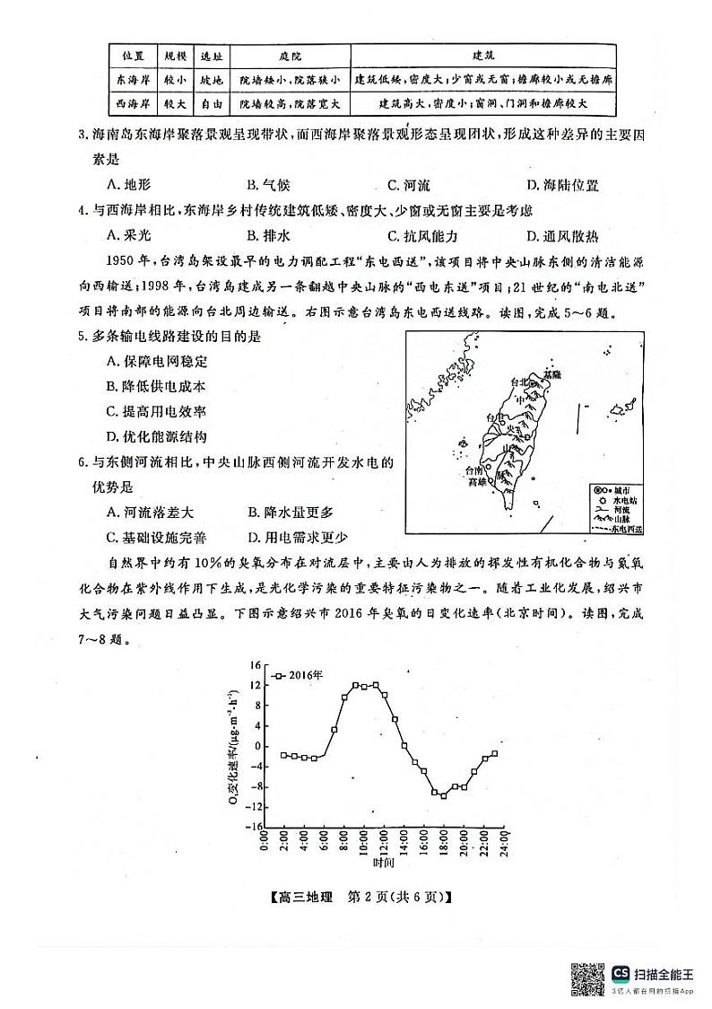 河池市2024年秋季学期高三期末学业水平质量检测地理第2页