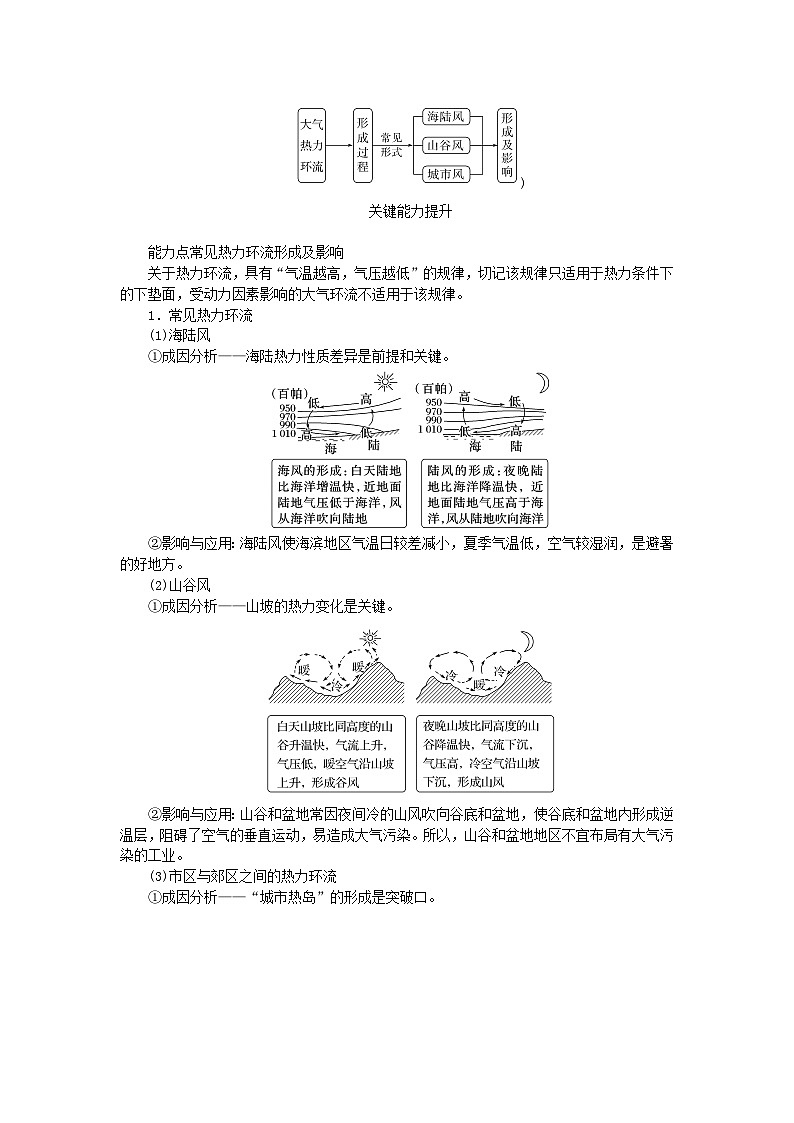 2025版高考地理全程一轮复习学案第四章地球上的大气第14课时大气热力环流第2页
