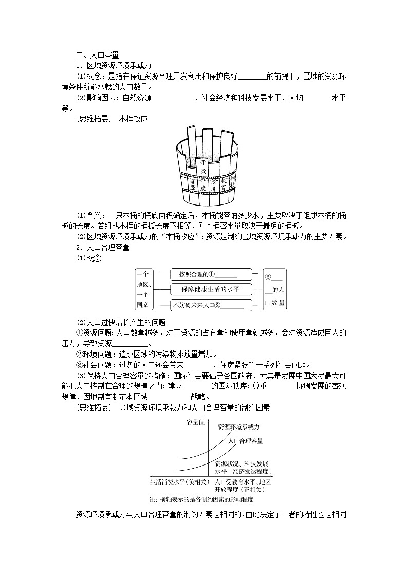 2025版高考地理全程一轮复习学案第十章人口第45课时人口分布与人口容量第2页