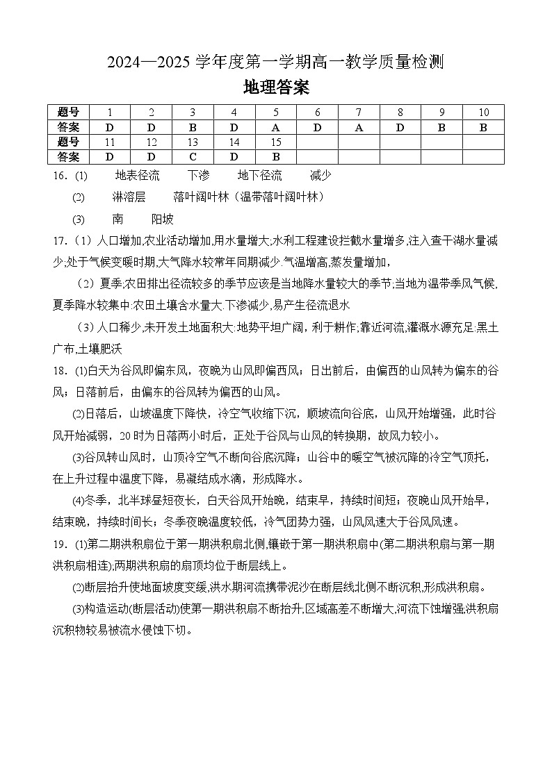 地理答案第1页