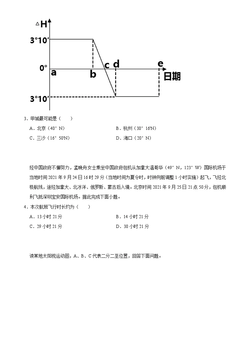 2025年高考地理解密之考点篇试题 地球的运动(Word版附解析)第2页