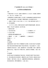 广东省惠州市2024-2025学年高一上学期期末质量检测地理试卷（解析版）