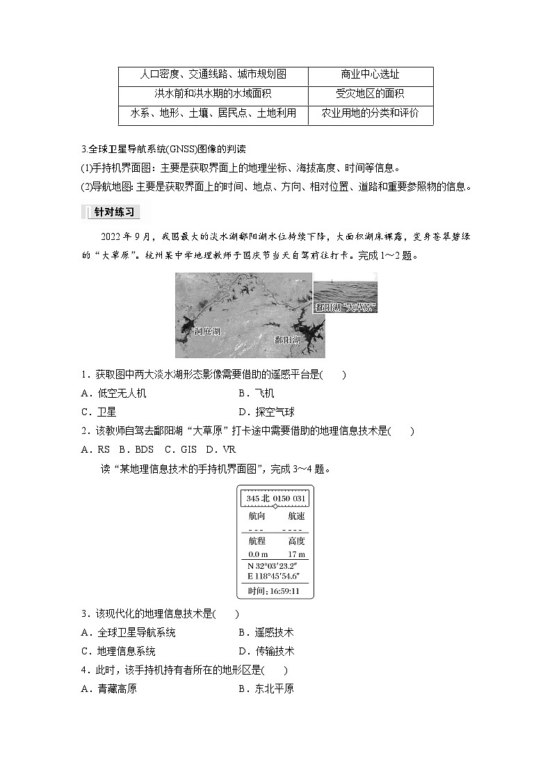 第六章　第四節(jié)　微專題6　地理信息技術(shù)圖像的判讀（專練）第2頁(yè)