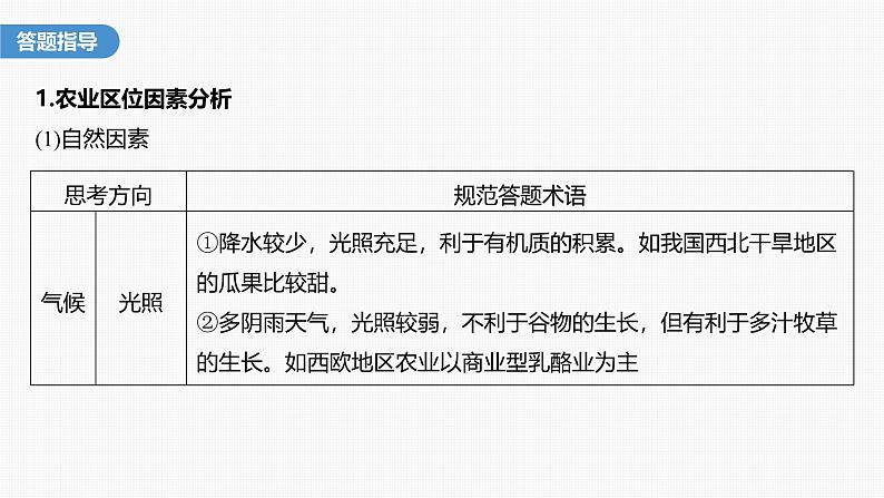 第三章 第一节 微专题3 农业区位因素评价(课件)第3页