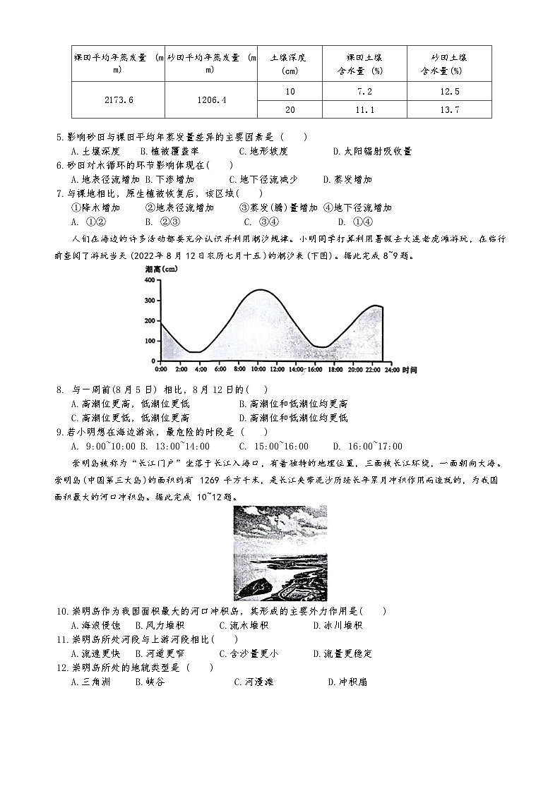 安徽省宿州市十三校2024-2025学年高一上学期1月期末联考地理试题+第2页