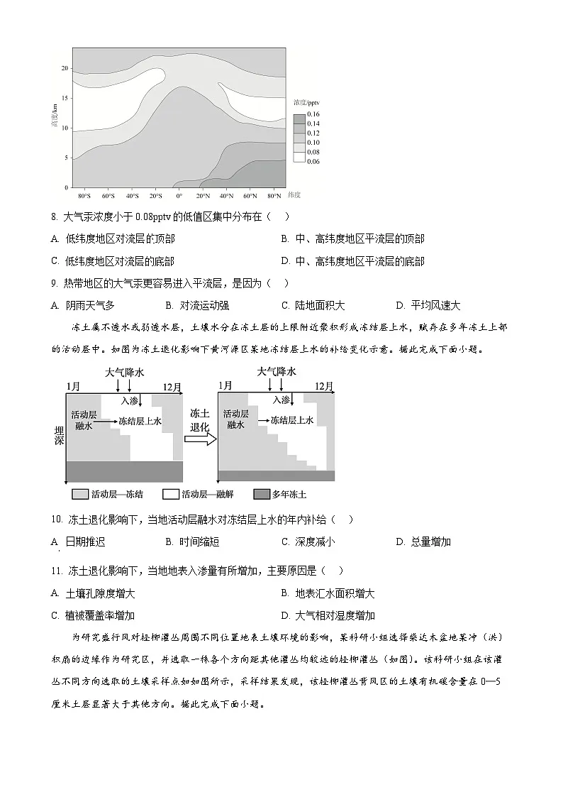 2025届河北省唐山市高考一模地理试题(原卷版+解析版)第3页