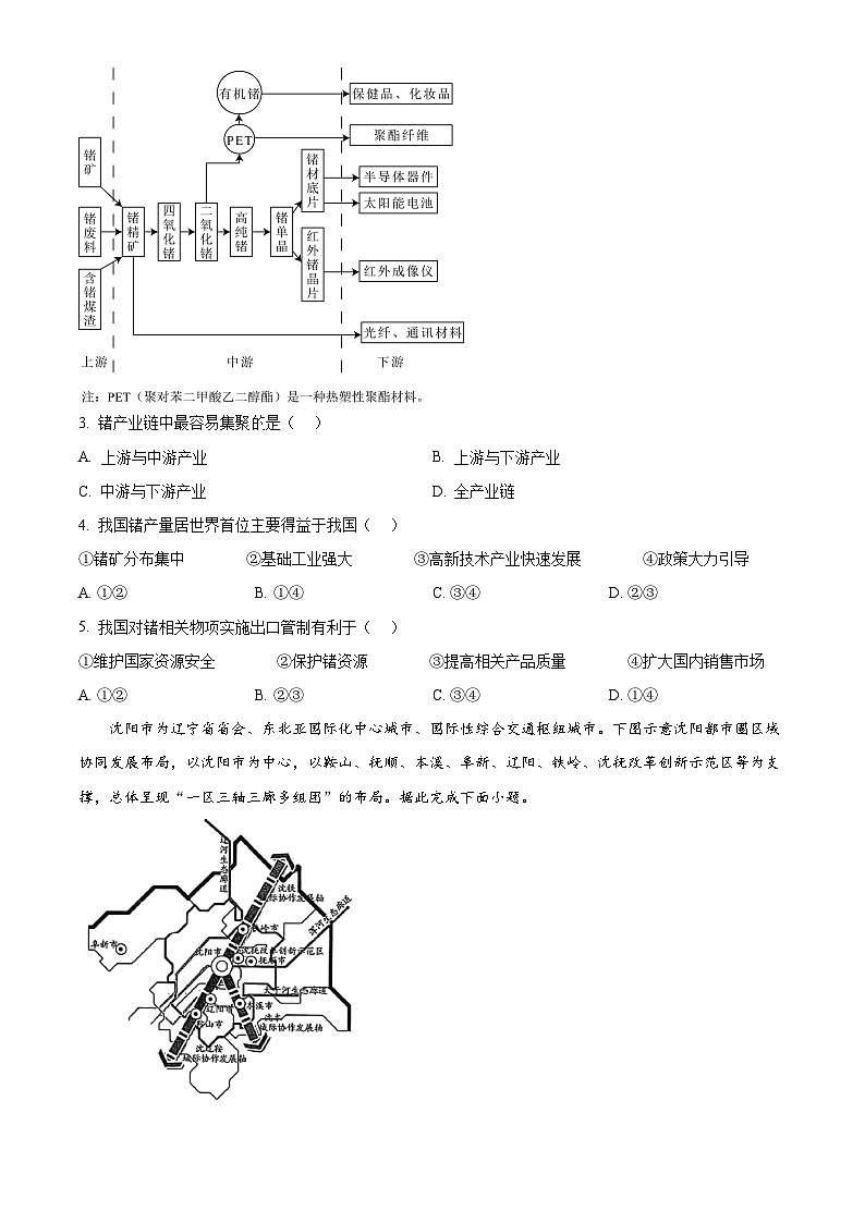 山西省晉中市2024-2025學(xué)年高三下學(xué)期3月二模地理試題（A卷） （原卷版+解析版）第2頁(yè)