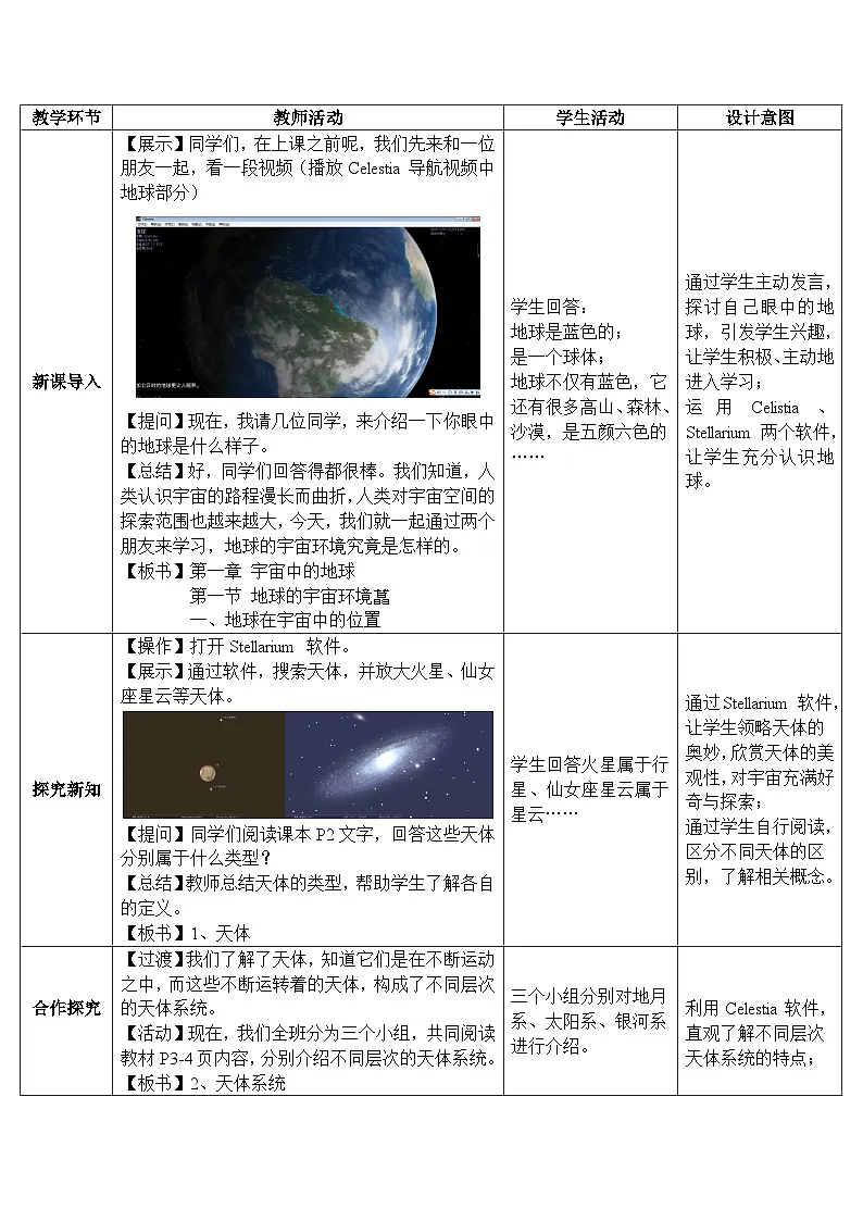 人教版高中地理 必修 第一册 1-1《地球的宇宙环境》探究教案第2页
