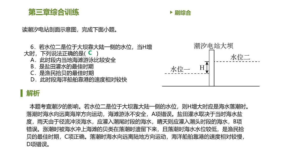 人教版高中地理必修 第一册 第三章《地球上的水》习题课件第7页