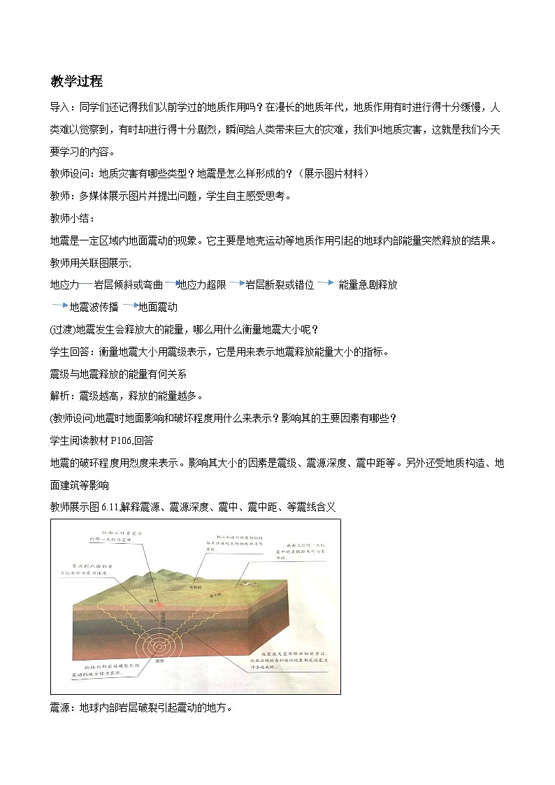 人教版高中地理必修 第一冊 6-2教案《地質(zhì)災(zāi)害》第2頁