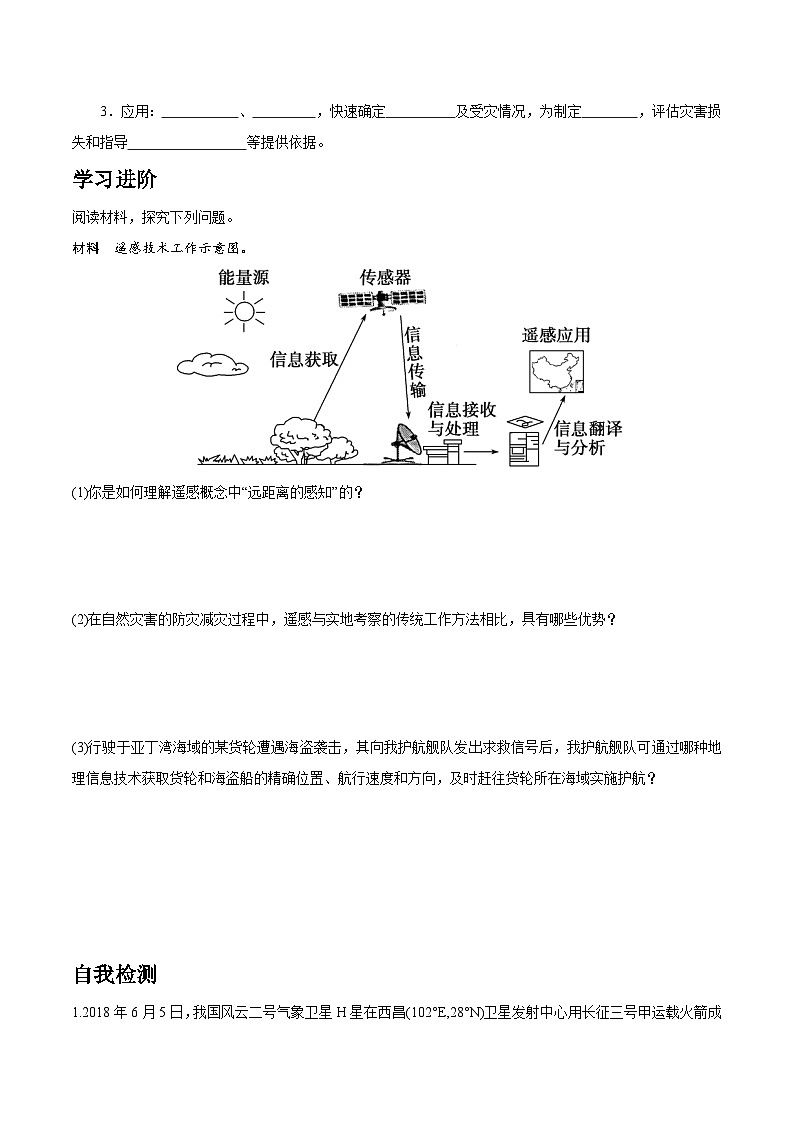 人教版高中地理必修 第一册 6-4学案《地理信息技术在防灾减灾中的应用》第2页