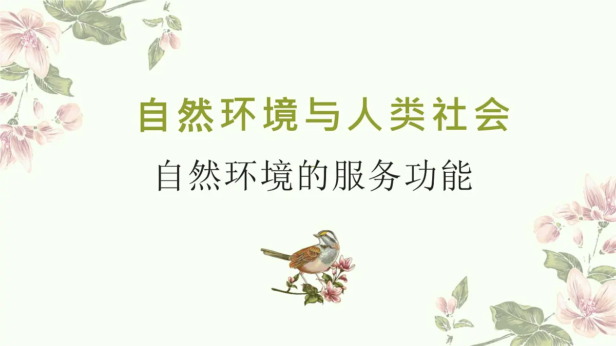人教版高中地理选择性必修3 1-1课件《自然环境的服务功能》第1页