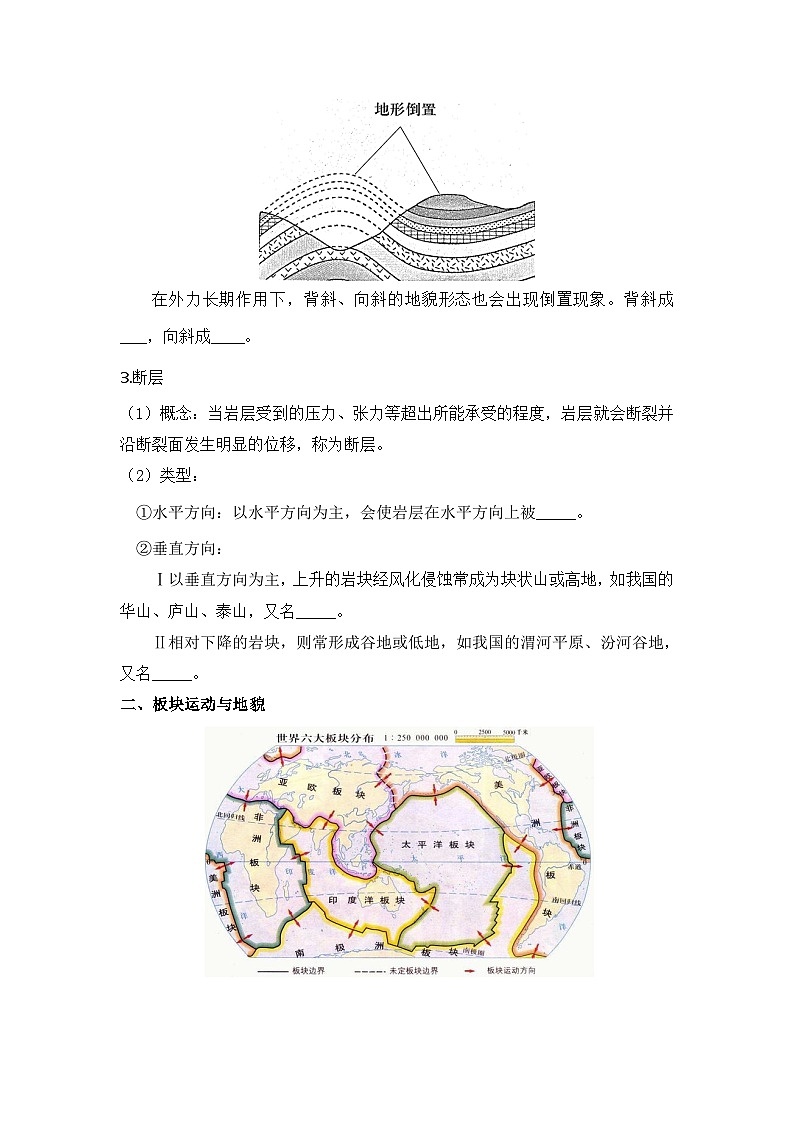 人教版选择性必修1 2-2《构造地貌的形成》学案第2页