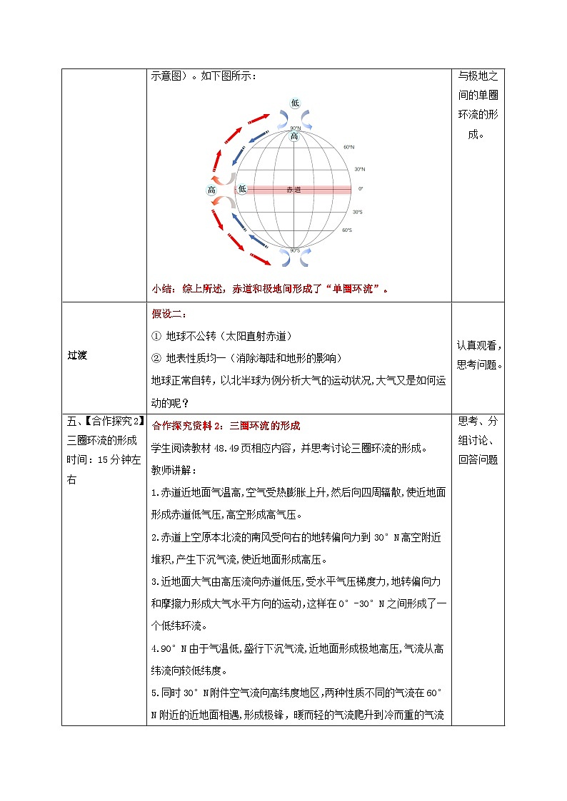 人教版选择性必修1 3-2《气压带和风带的形成》教学设计第3页