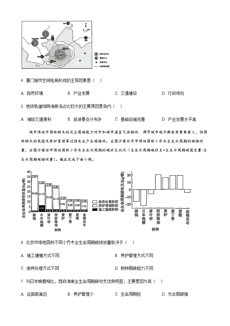 湖南省长沙市第一中学2024-2025学年高三下学期月考(七)地理试题(含答案)第2页