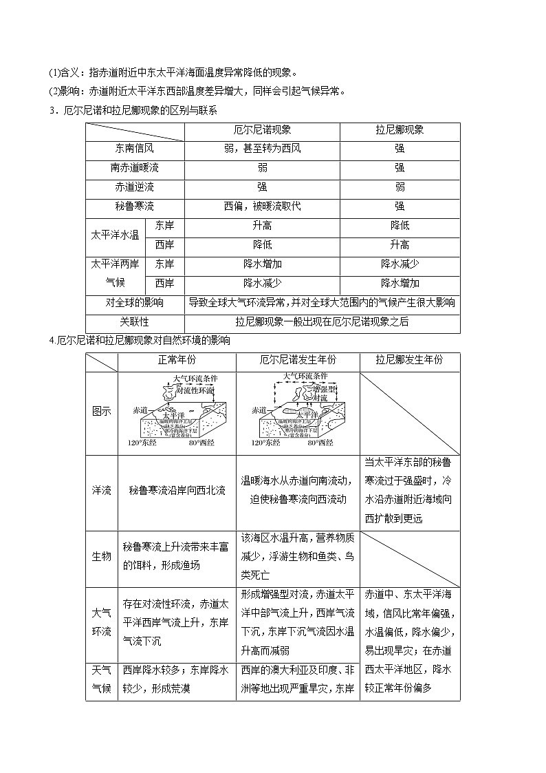 人教版高中地理 选择性必修1 4-3海—气相互作用【讲义】(原卷版无答案)第3页