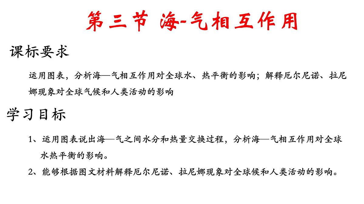 人教版高中地理 选择性必修1 4-3《海—气相互作用》课件第2页