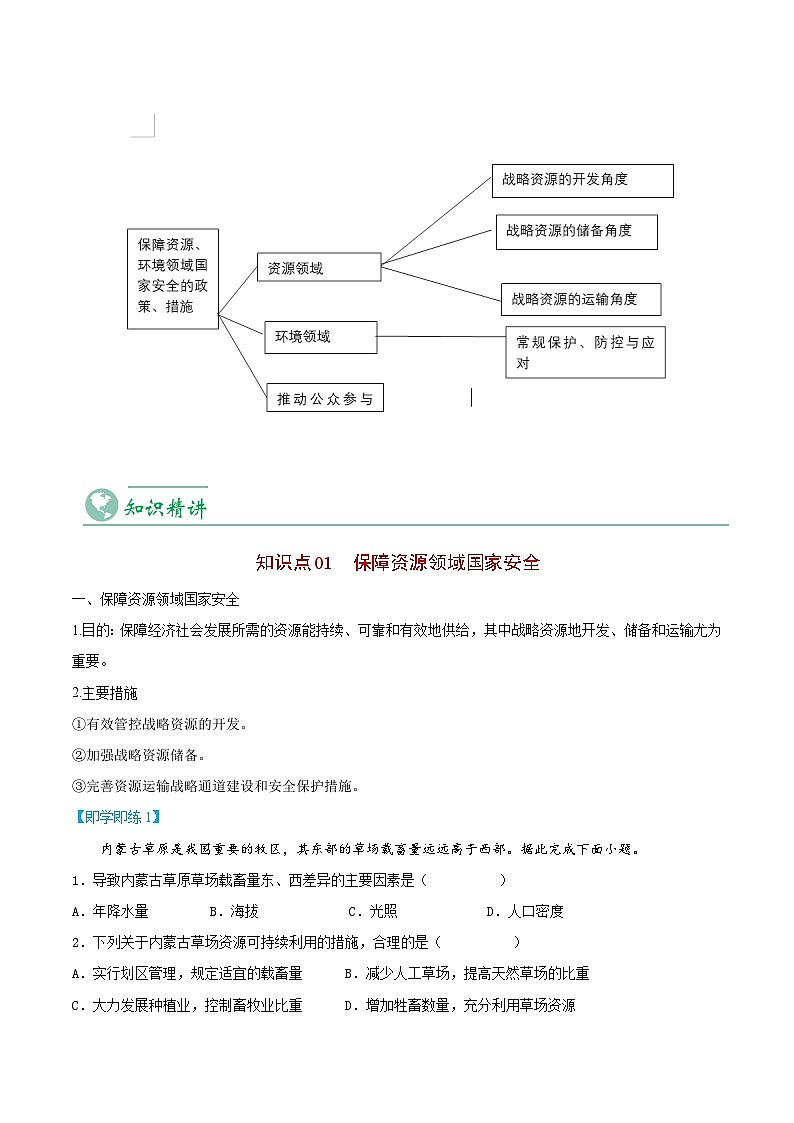 4.2 国家战略与政策-【学生版】人教版高中地理同步讲义(选择性必修3)第3页