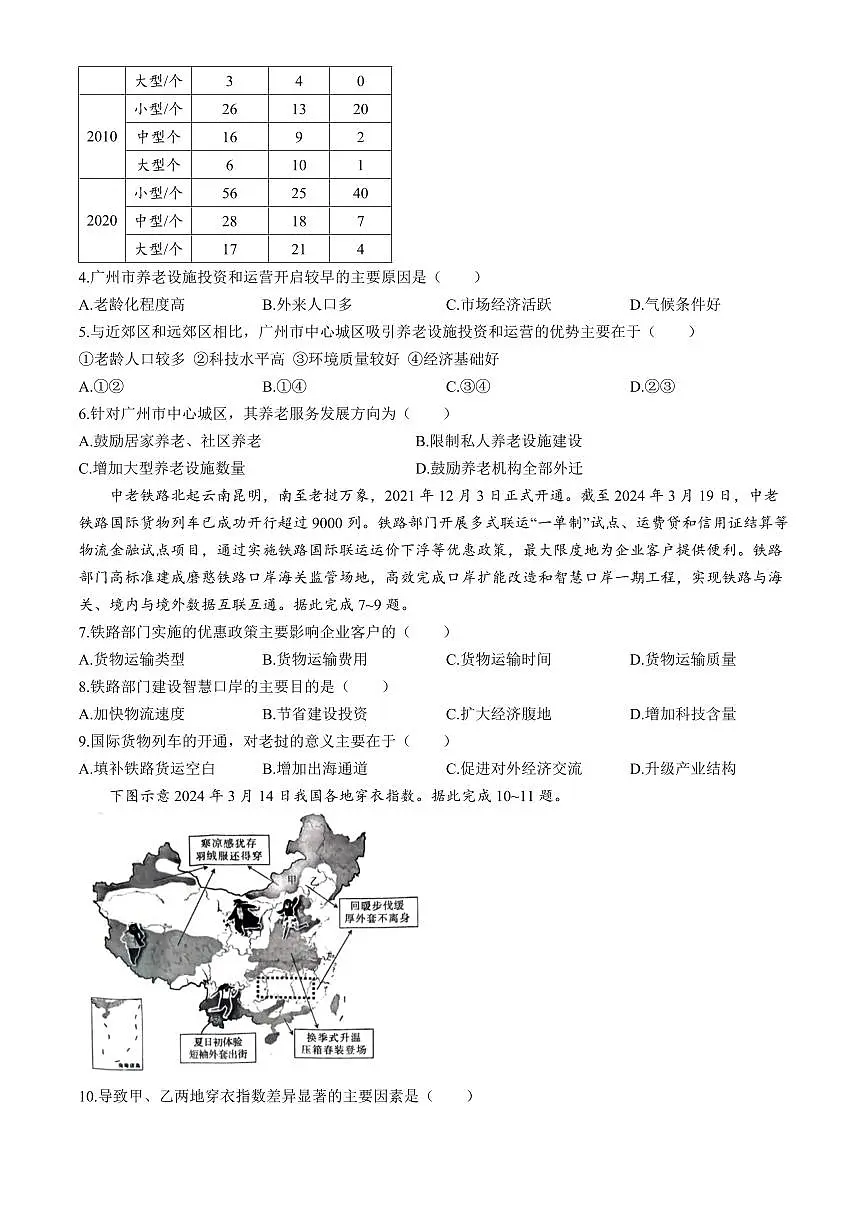 2024届江西稳派高三二轮复习验收考试-地理试卷(含答案)第2页