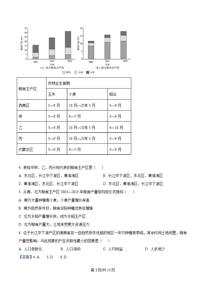 湖南省岳阳市2024-2025学年高三下学期二模地理试题 含解析第3页