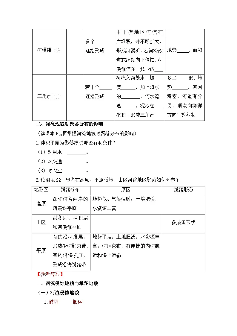 人教版 (新课标)高中地理必修1 4-3学案-《河流地貌的发育》第2页