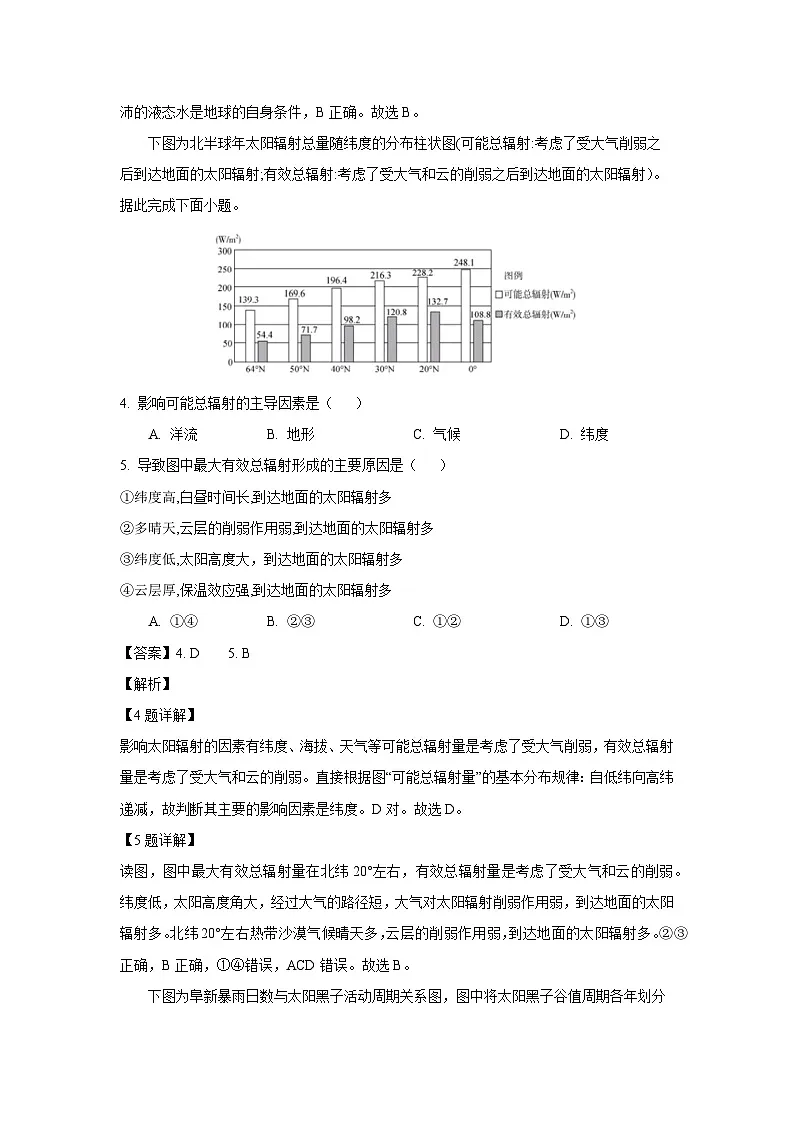 山西省太原市某校2024-2025学年高一上学期9月月考地理试卷(解析版)第2页