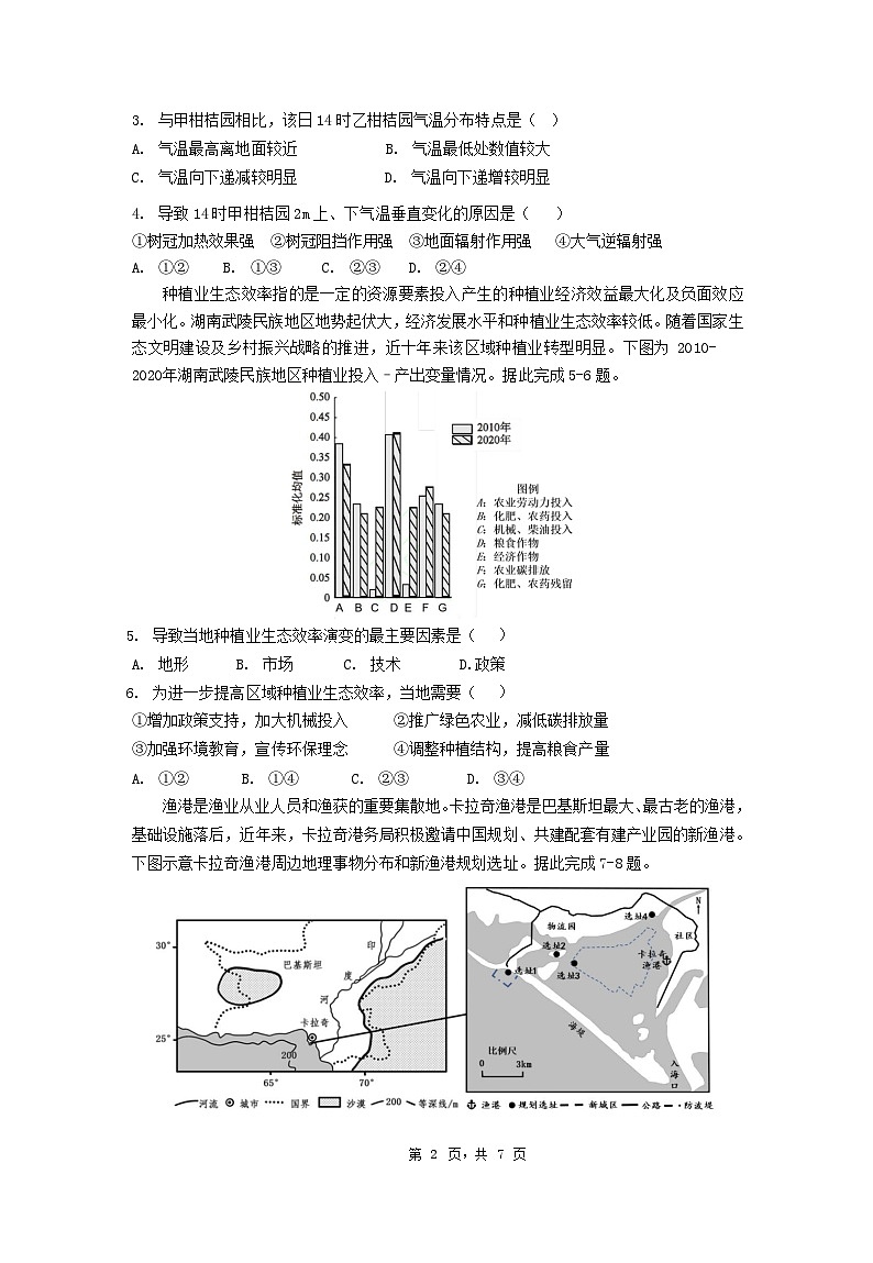 广东省珠海市第二中学2025届高三下学期4月考前冲刺地理试卷(含答案)第2页