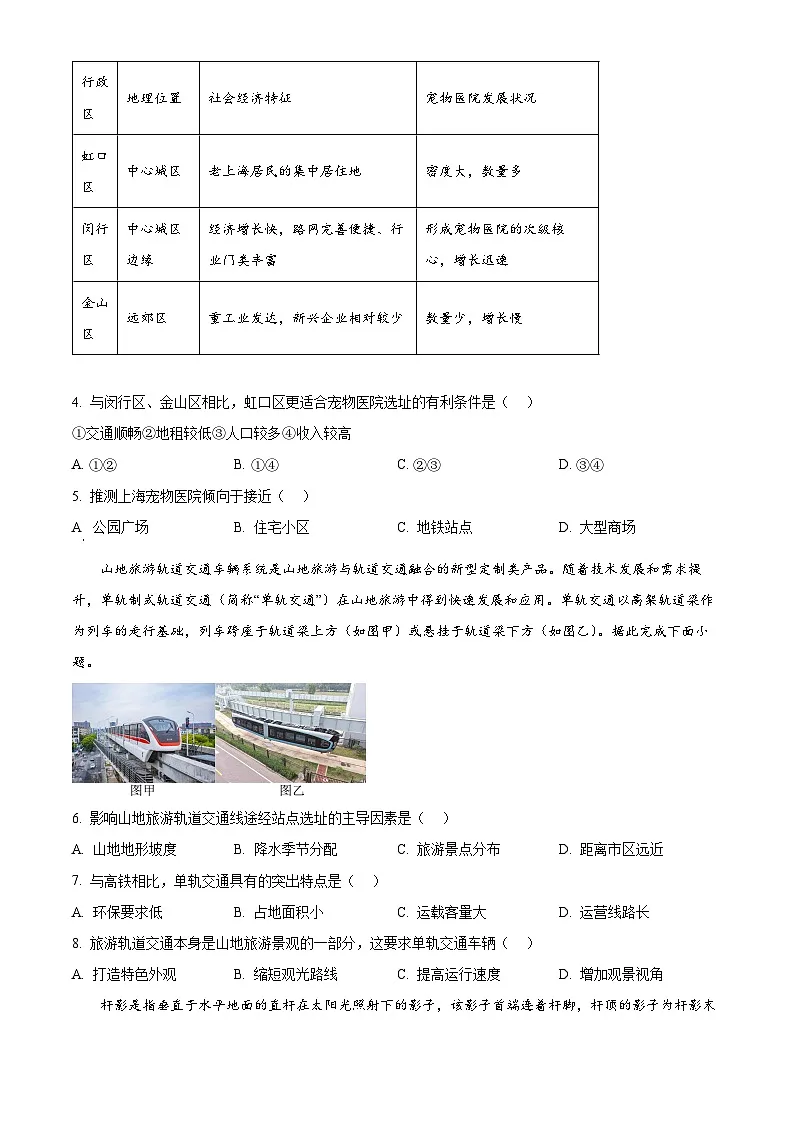 甘肃省靖远县第一中学2024-2025学年高三下学期3月月考地理试题(原卷版+解析版)第2页
