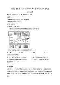 安徽省合肥市2024-2025学年高二下学期3月月考地理检测试题（含答案）