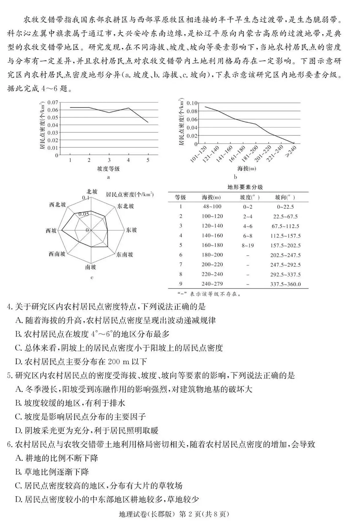 炎德·英才大联考长郡中学2025届模拟试卷(一)地理第2页