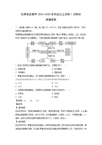 甘肃省武威市2024-2025学年高三上学期1月期末地理试卷（解析版）