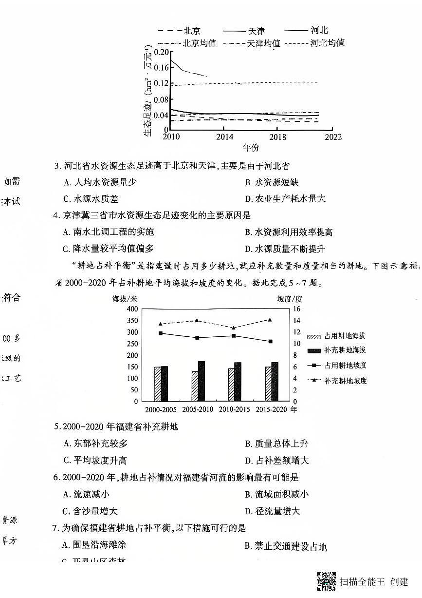 2024-2025年度第二学期陕西省韩城市高二地理期末考试试题第2页