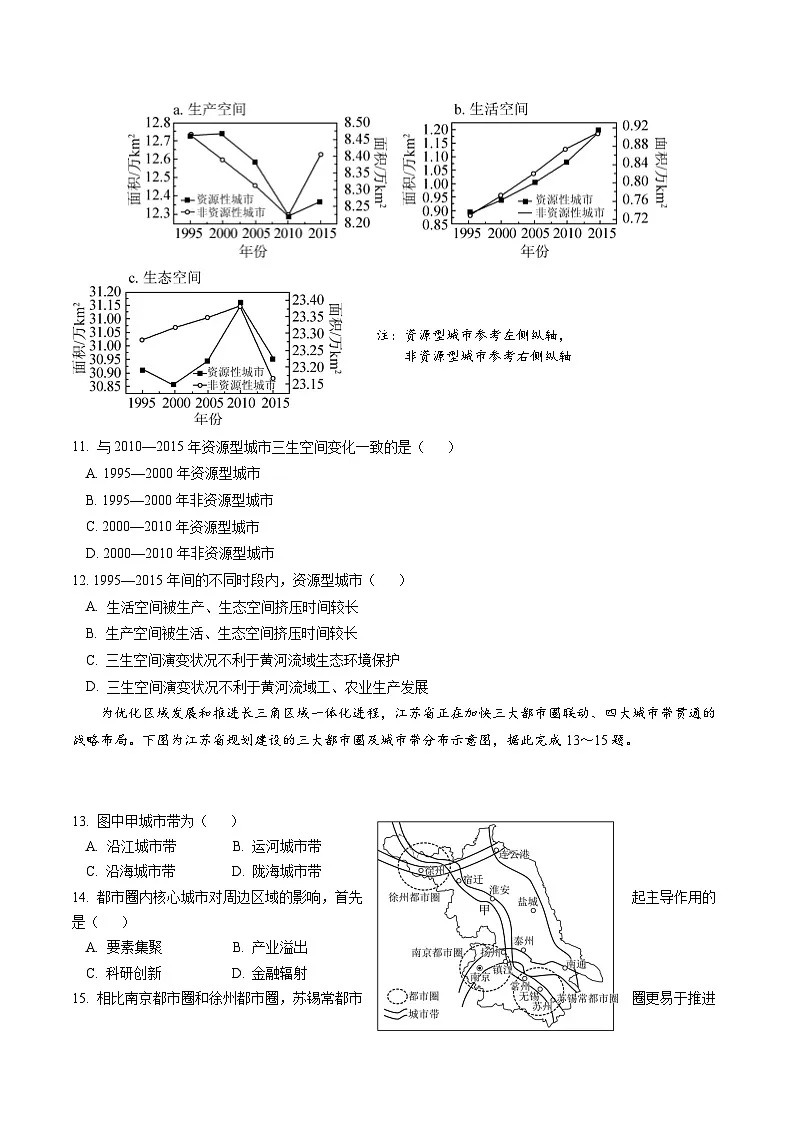 江苏省扬州市七校联盟2024-2025学年高二下学期第一次联考地理试卷(Word版附答案)第3页