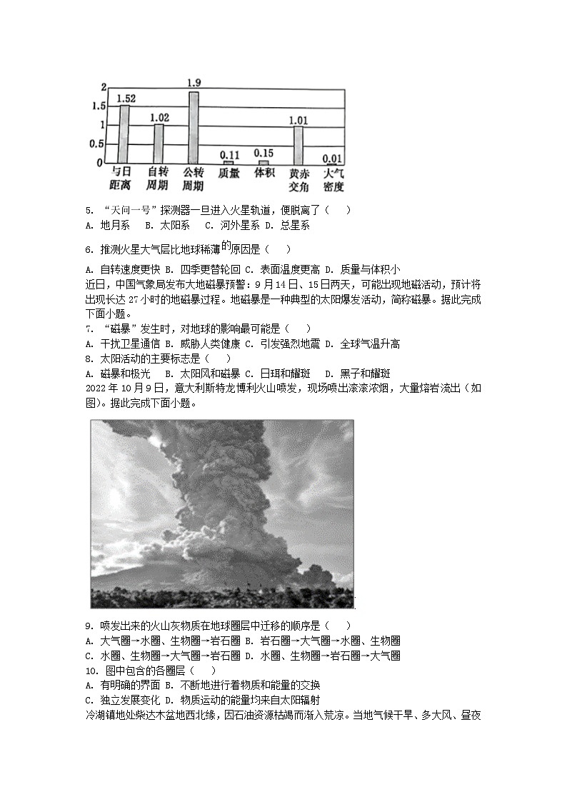 河北省唐山市2024_2025学年高一地理上学期10月月考试题第2页