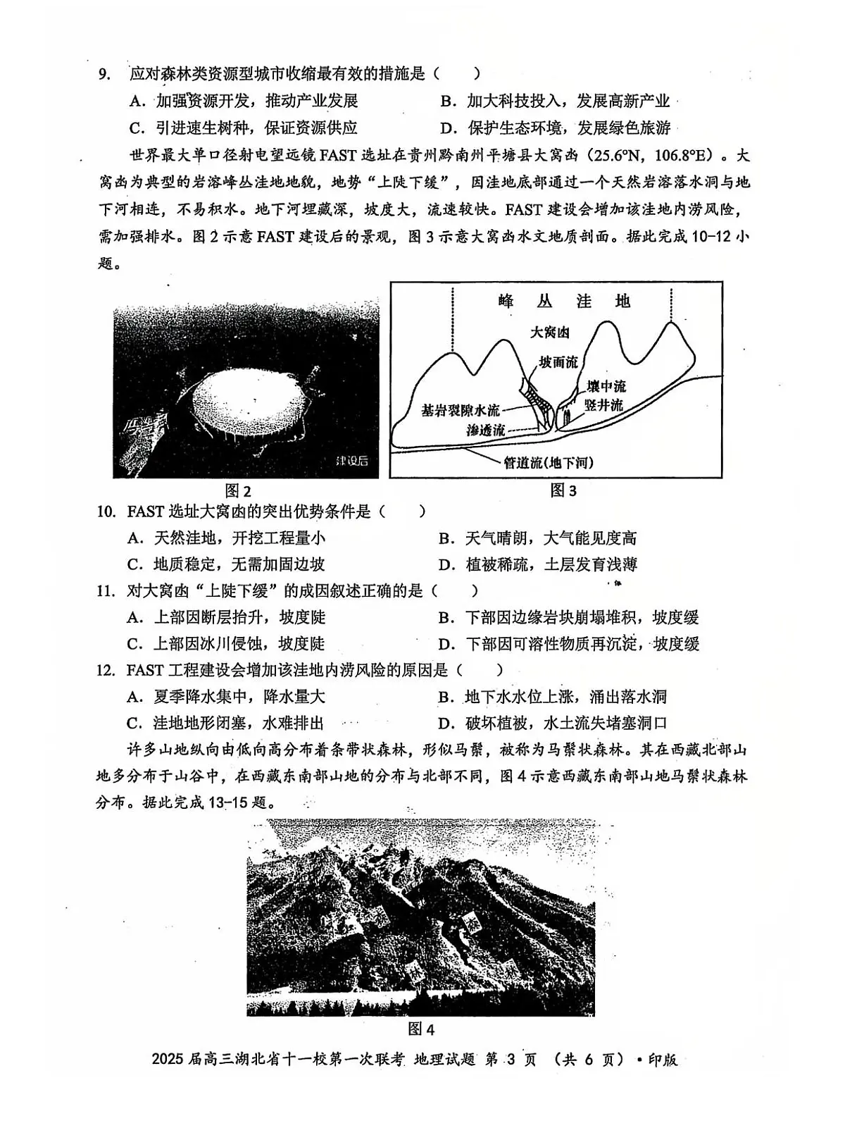 2025届湖北省十一校高三上学期第一次联考(一模)地理试卷(高考模拟)第3页