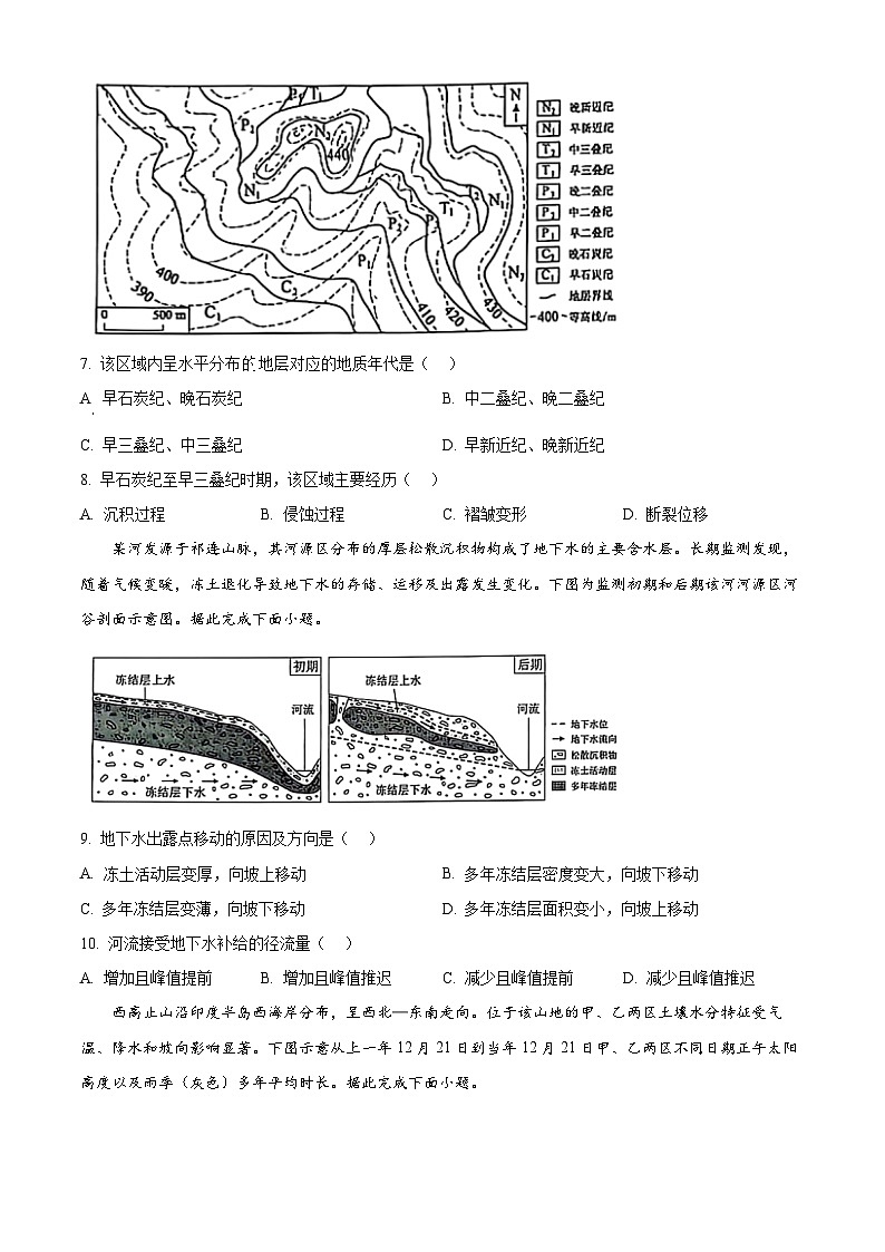 2025年黑龙江、吉林、辽宁、内蒙古高考地理真题(原卷版)第3页