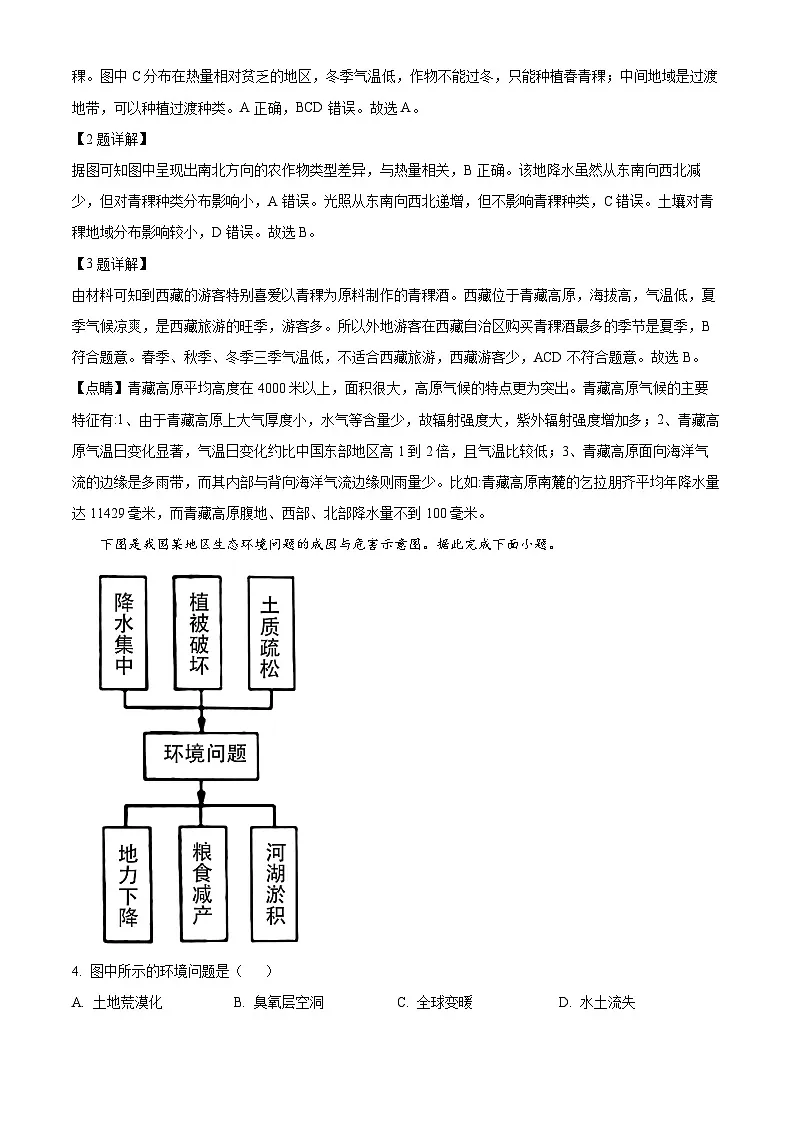 精品解析:湖南省益阳市第一中学2023-2024学年高一下学期期末考试地理试题(解析版)第2页