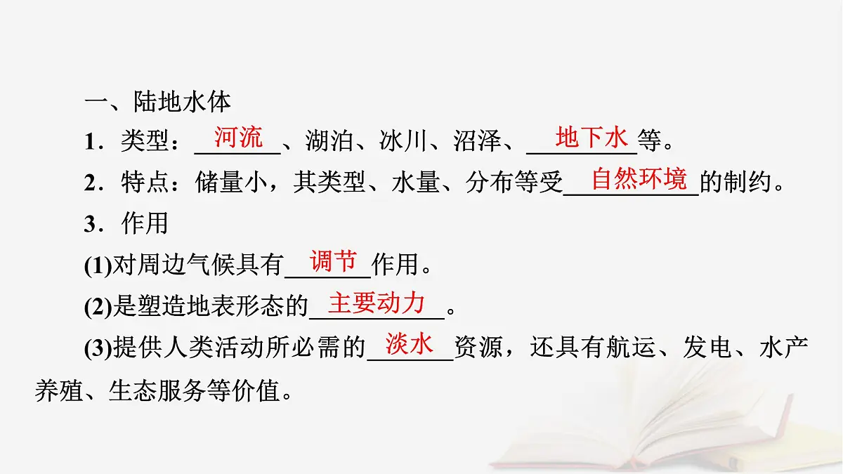 2026届高考地理一轮总复习第1部分自然地理第4章地球上的水第1讲课时2陆地水体及其相互关系课件第6页