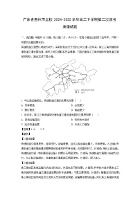 广东省惠州市五校2024-2025学年高二下学期第二次联考地理试卷（解析版）
