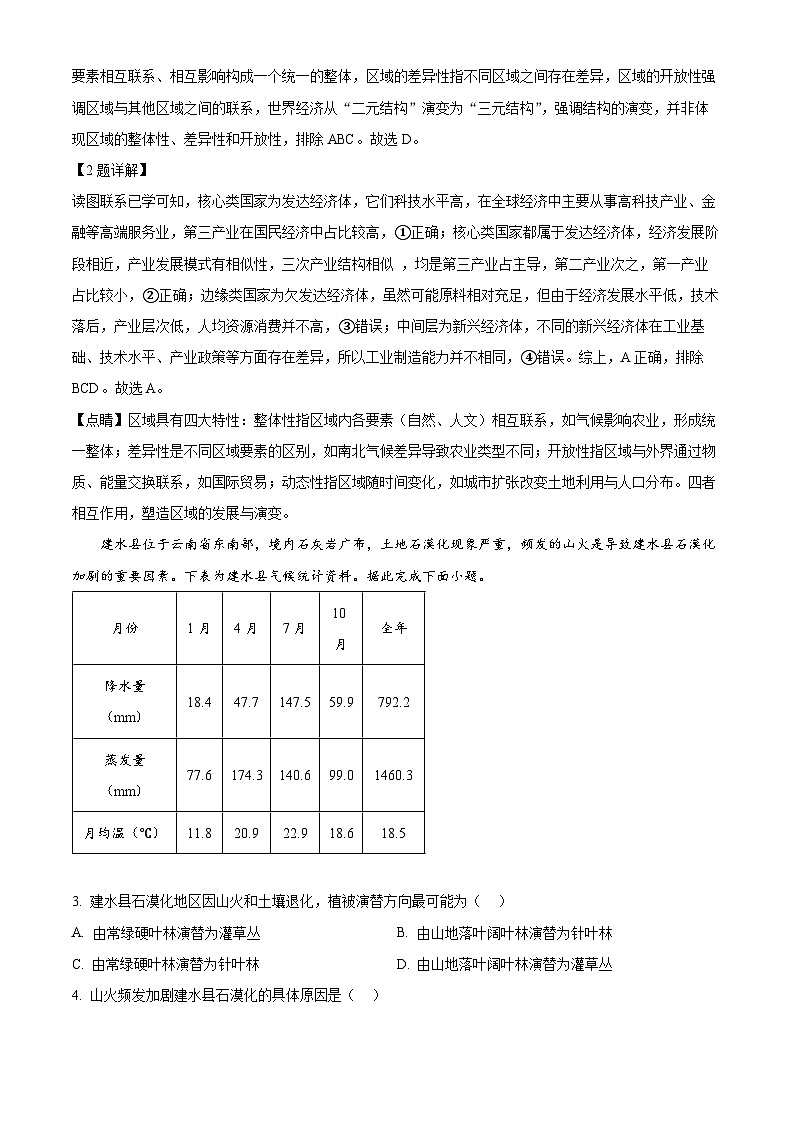 湖南省郴州市2024-2025学年高二下学期期末教学质量监测地理试卷 Word版含解析第2页