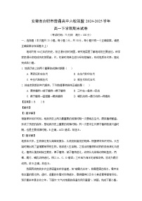 安徽省合肥市普通高中六校联盟2024-2025学年高一下学期期末地理试卷（解析版）