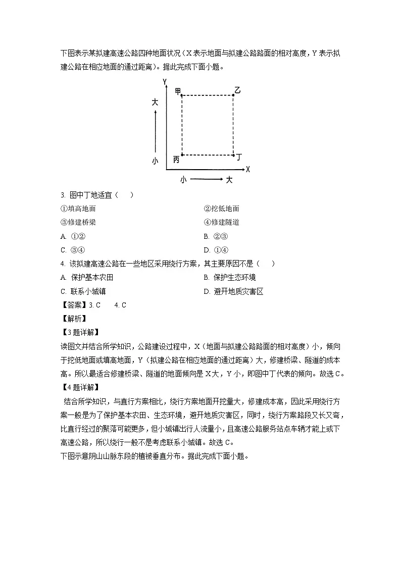 湖南省岳阳市2023-2024学年高三上学期教学质量监测(一)地理试卷(解析版)第2页