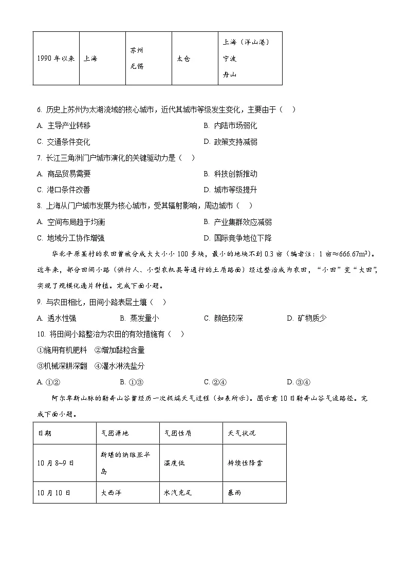 精品解析:2025年陕晋宁青高考地理真题(原卷版)第3页